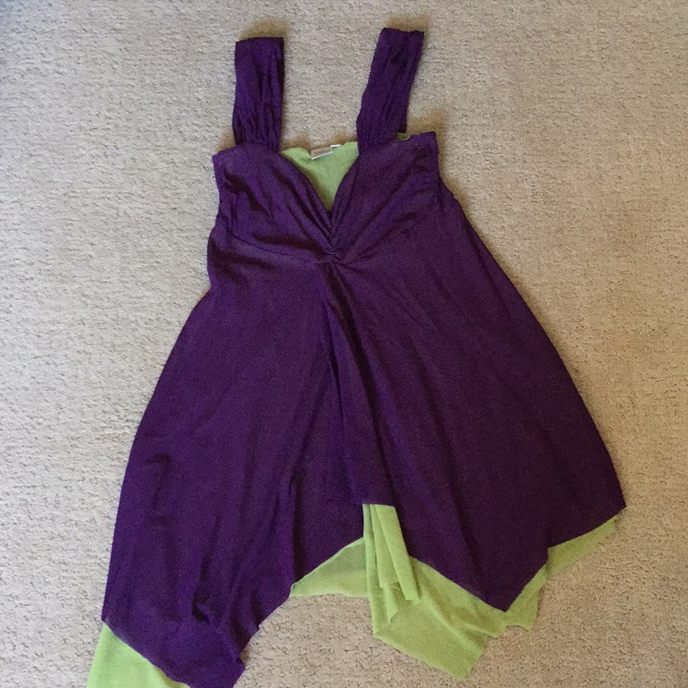 Sweet Pea Asymetrical  double layer sheer top